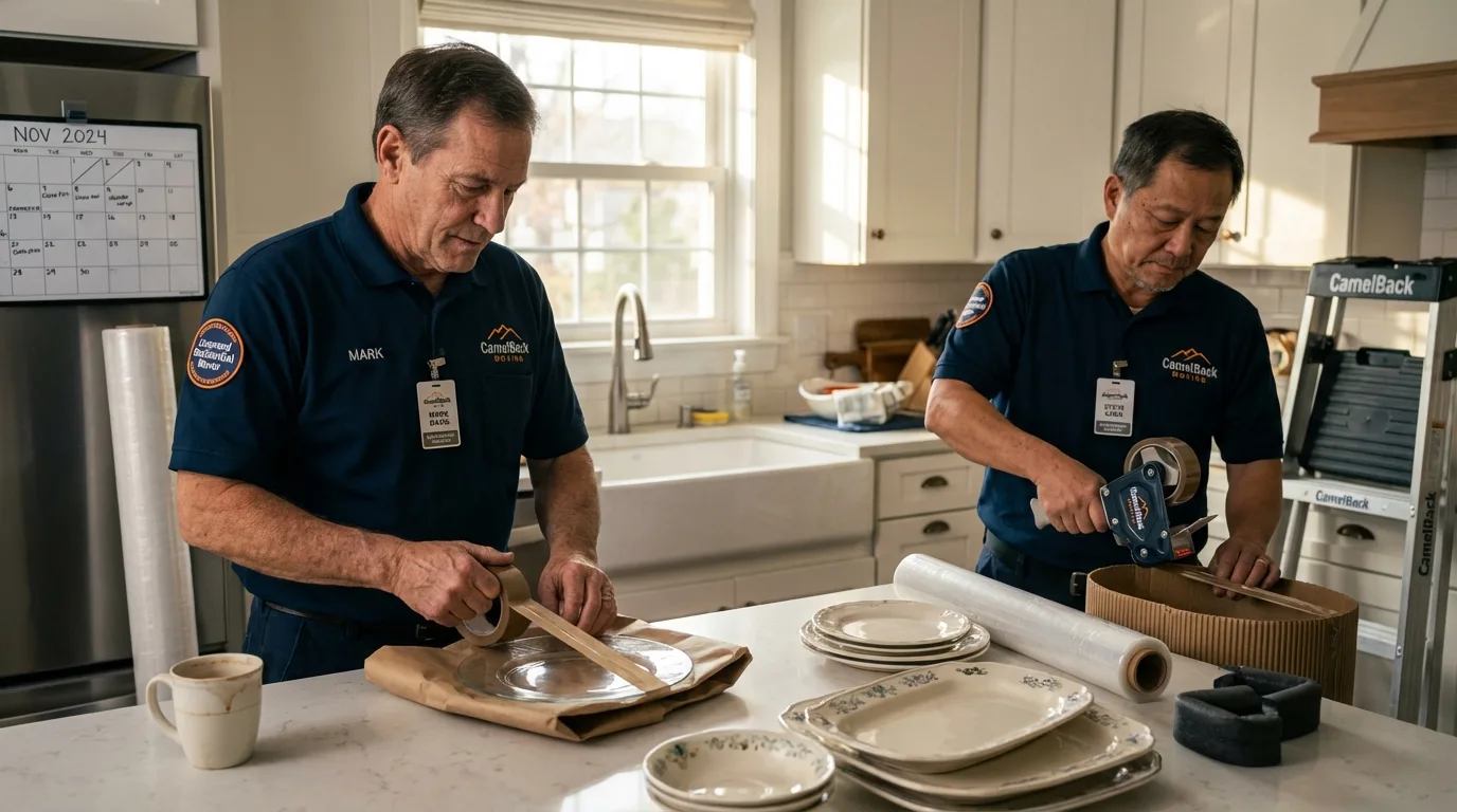 Professional crew packing kitchen dishware in Rogersville, AL
